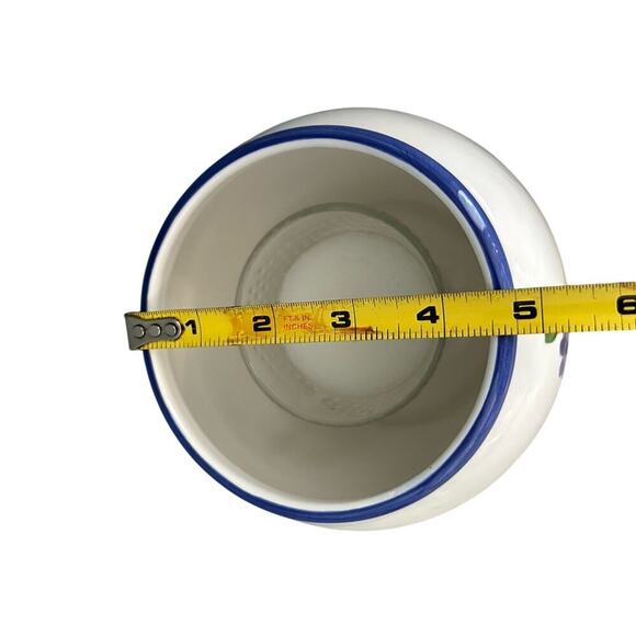 Ceramic Candle Holder w/ Shade Fairy Lamp Blue Purple Floral Spring Home Decor - Picture 5 of 9